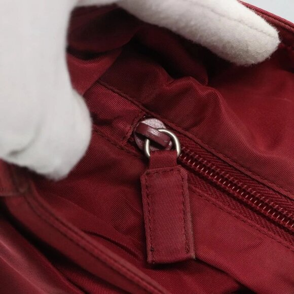 PRADA Tote Bag Nylon Red Auth MY293 - Picture 13 of 16